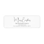 Modern Boho Merry Everything Return Address<br><div class="desc">Celebrate the holiday season with this modern boho merry everything return address label. The unique and editable script gives the design a chic yet elegant touch. Its simple black and white design embodies a classic and whimsical feel, perfect for the winter season. The minimal bohemian festive designer font adds creativity...</div>