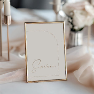 Modern Boho Minimal Arch Table Seven Table Number