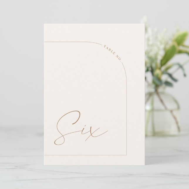 Modern Boho Minimal Arch Table Six Table Number (Standing Front)