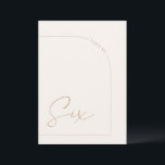 Modern Boho Minimal Arch Table Six Table Number<br><div class="desc">Designed to coordinate with for the «Arches Minimalist» Wedding Invitation Collection. To change details,  click «Details». To move the text or change the size,  font,  or colour,  click «Edit using Design Tool». View the collection link on this page to see all of the matching items in this beautiful design.</div>