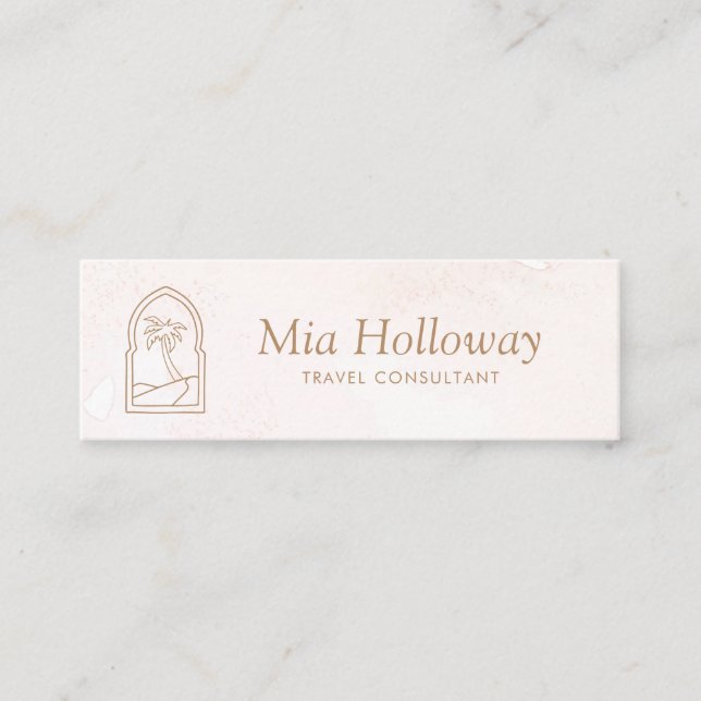 Modern Boho Minimal Palm Tree Business Calling Card (Front)