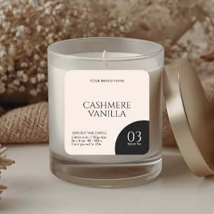 Modern boho minimalist candle packaging label