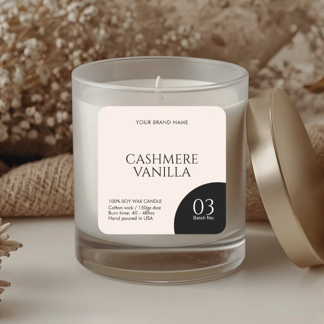 Modern boho minimalist candle packaging label  (Creator Uploaded)