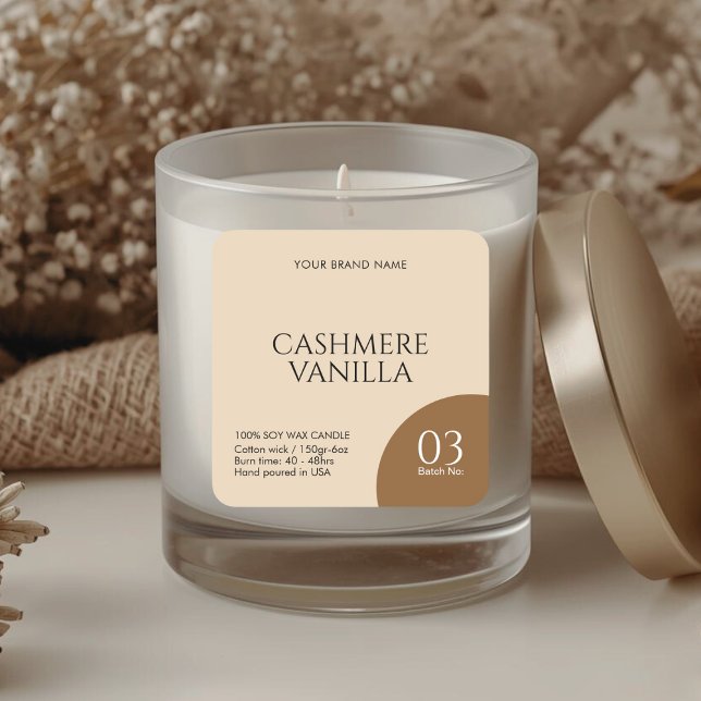 Modern boho minimalist candle packaging label  (Creator Uploaded)