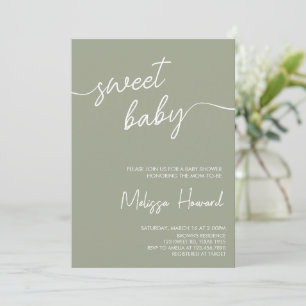 Modern Boho Minimalist Gender Neutral Baby Shower  Invitation