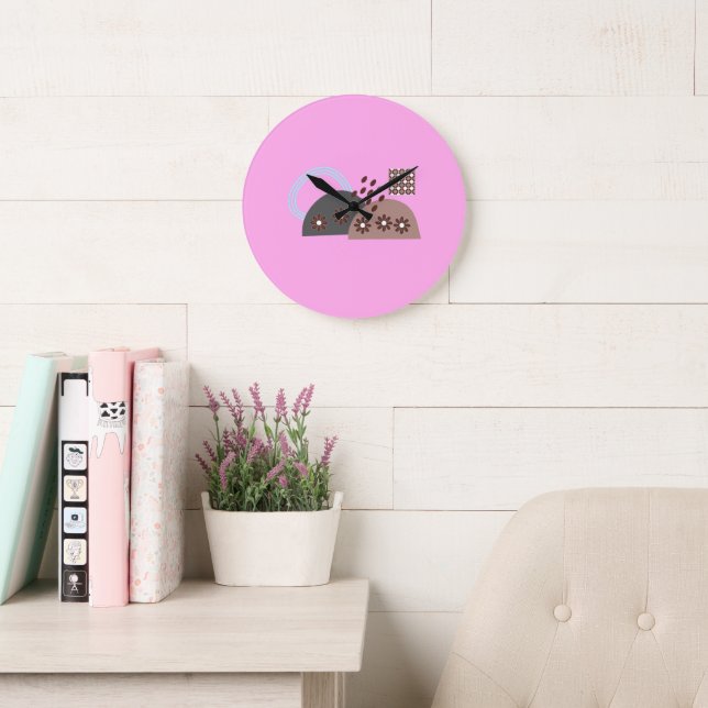 Modern Boho Monogramed  Large Clock (Reading Room)