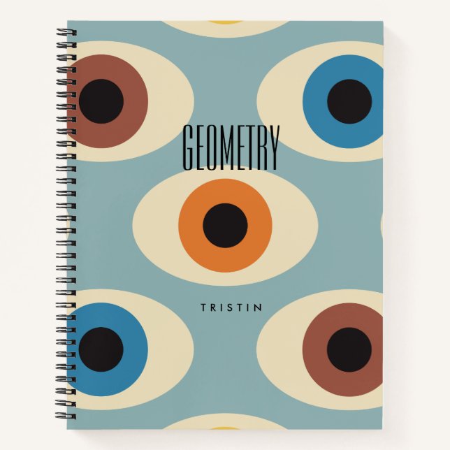 Modern BOHO Multi-colour Circles Subject Notebook (Front)