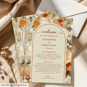 Modern Boho Neutral Rust Beige Sage Floral Program Programme