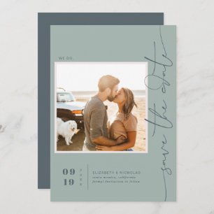 Modern Boho Ocean Glass Photo Save the Date