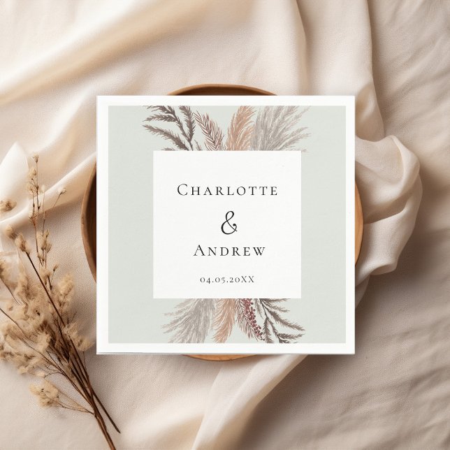 Modern Boho Pampasgras Wedding  Napkins (Creator Uploaded)