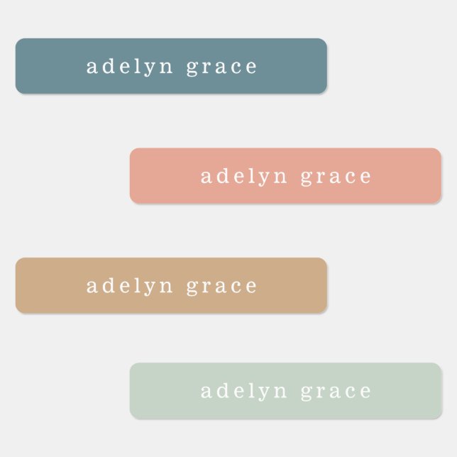 Modern Boho Pastel Girl Name Labels (Group)