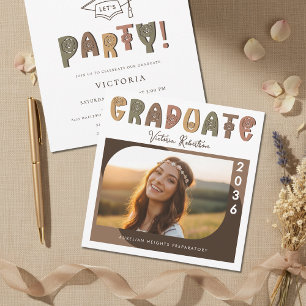 Modern Boho Photo Graduation Announcement