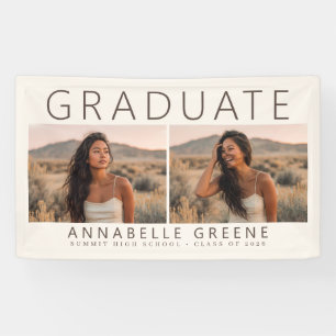 Modern Boho Photo Graduation Banner Graduate