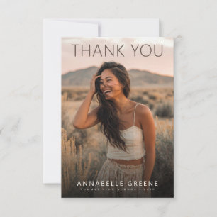 Modern Boho Photo Graduation Thank You Card