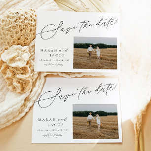 Modern Boho Photo Save the Date Invitation