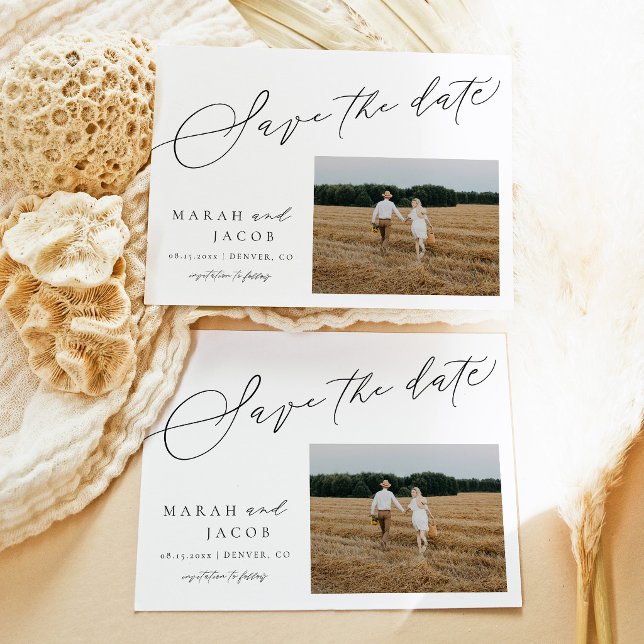Modern Boho Photo Save the Date Invitation (Creator Uploaded)