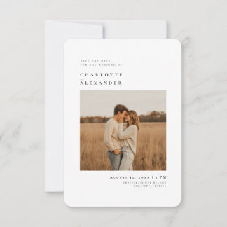 Modern Boho Photo Wedding Save the Date Card