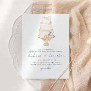 Modern Boho Pink Elegant Floral Wedding Invitation