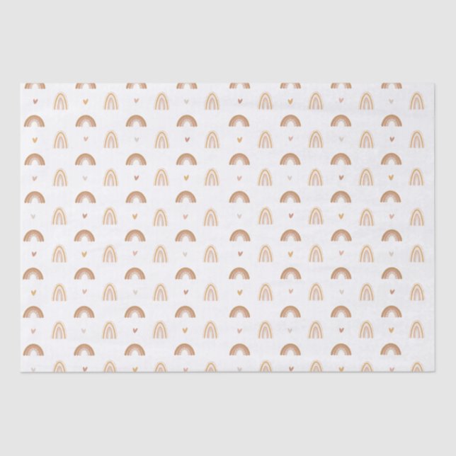 Modern Boho Pink Neutral Rainbow Pattern Tissue Paper (Front)