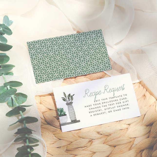 Modern Boho Plants Bridal Shower Enclosure Card (Creator Uploaded)