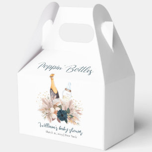 Modern Boho Poppin Champagne Bottles Baby Shower Favour Box