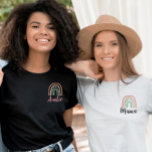 Modern Boho Rainbow Auntie T-Shirt<br><div class="desc">This fully editable Auntie t-shirt features a modern bohemian hand drawn rainbow. This classic style tshirt makes the perfect gift for any Aunt or Auntie-to-be. Or you can simply show everyone that you are a proud Auntie! The wording 'Auntie' is fully editable so you can change the colour and wording...</div>