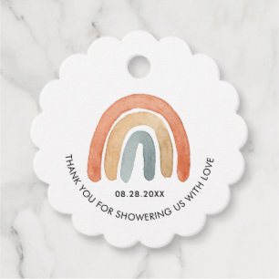 Modern Boho Rainbow Baby Shower Favour Tags