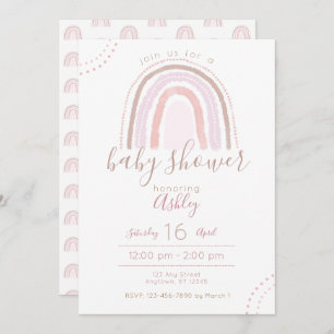 Modern Boho Rainbow Baby Shower Sprinkle Invitation
