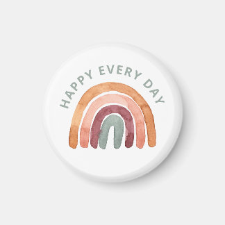Modern Boho Rainbow -Happy Every Day- Magnet
