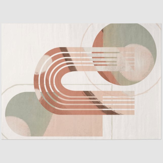 Modern BOHO Rainbow Organic Geometric Decoupage Tissue Paper (Front)