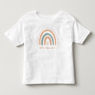 Modern Boho Rainbow Pastel Fiesta 1st Birthday Toddler T-Shirt