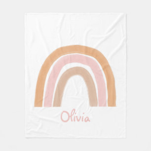 Modern Boho Rainbow Personalized Name Blanket