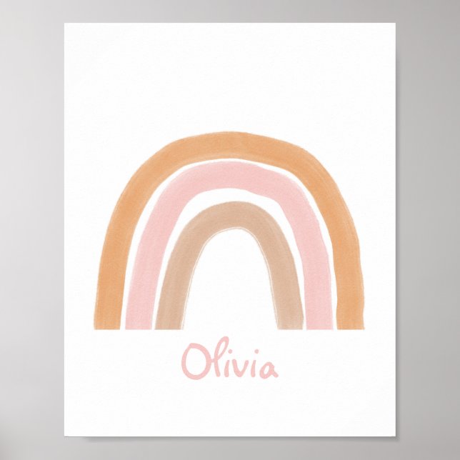 Modern Boho Rainbow Personalized Name Poster (Front)