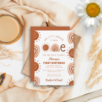 Modern Boho Rainbow Sunshine One First Birthday