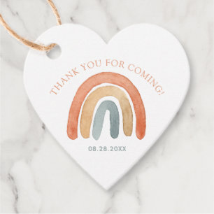 Modern Boho Rainbow Thank You Baby Shower Favour Tags