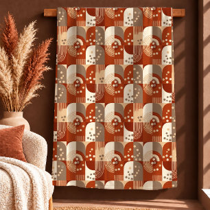 Modern Boho Rainbows Terracotta Rust Blanket Gift