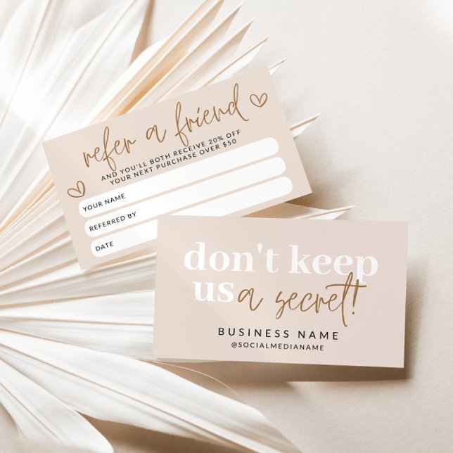 Modern Boho Refer A Friend Discount Coupon Card (Boho Refer A Friend Discount Card)