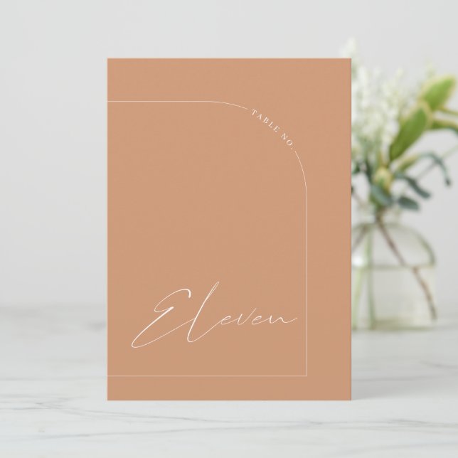 Modern Boho Rust Arch Table Eleven Table Number (Standing Front)