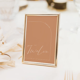 Modern Boho Rust Arch Table Twelve Table Number