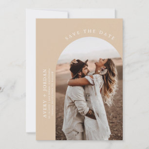 Modern Boho Save the Date Photo Minimalist Cards