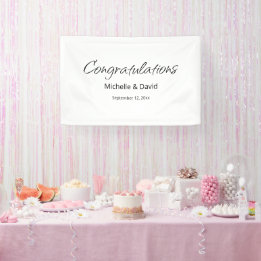 Modern Boho Simple Script Wedding Reception  Banner