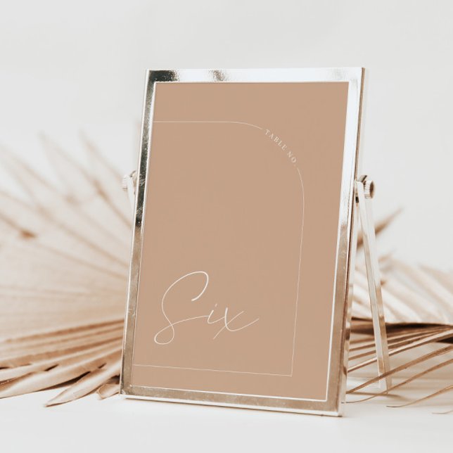Modern Boho Tan Arch Table Six Table Number (Modern Boho Tan Arch Table Six Table Number)