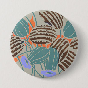 Modern Boho Teal & Lavender Floral Decor 7.5 Cm Round Badge