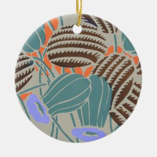 Modern Boho Teal & Lavender Floral Decor Ceramic Tree Decoration