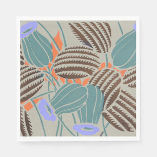 Modern Boho Teal & Lavender Floral Decor Napkin