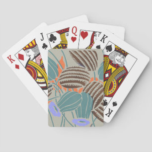 Modern Boho Teal & Lavender Floral Decor Playing Cards