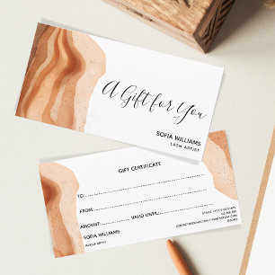 Modern Boho Terracotta Certificate Gift Card