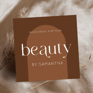 Modern Boho Terracotta Lash Brows Beautician Square Business Card