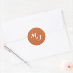 Modern Boho Terracotta Minimalist Envelope Seals<br><div class="desc">Art nouveau-inspired serif font monogram design that's perfect for the autumn or fall bride. Can be easily customised with your own initials by changing the text in the personalisation options.</div>