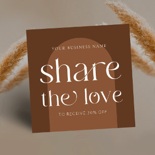 Modern Boho Terracotta Refer a Friend Beauty Salon Referral Card